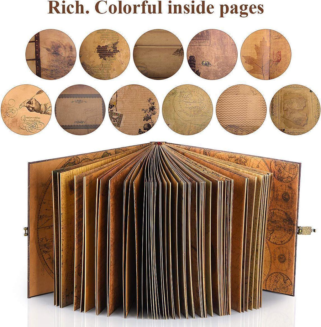 Our Adventure Book: Scrapbook Photo Album, Vintage Travel Theme, Keepsake Diary, Image Memory Journal