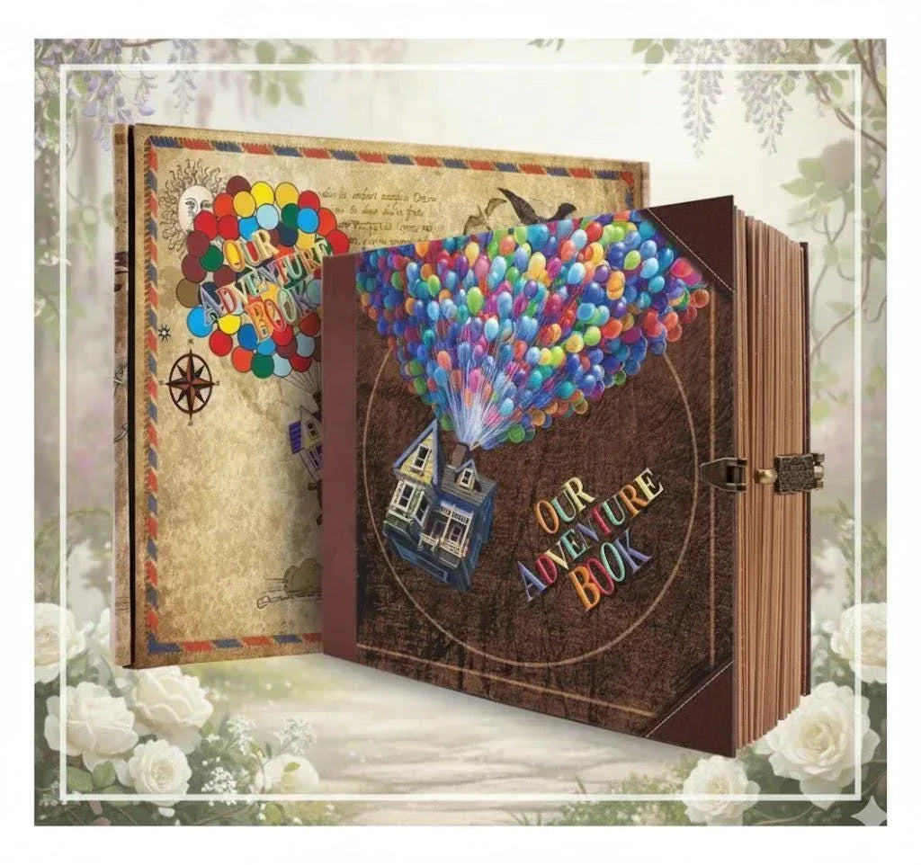 Our Adventure Book: Scrapbook Photo Album, Vintage Travel Theme, Keepsake Diary, Image Memory Journal