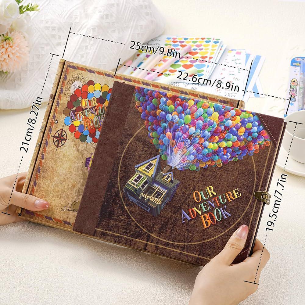 Our Adventure Book: Scrapbook Photo Album, Vintage Travel Theme, Keepsake Diary, Image Memory Journal