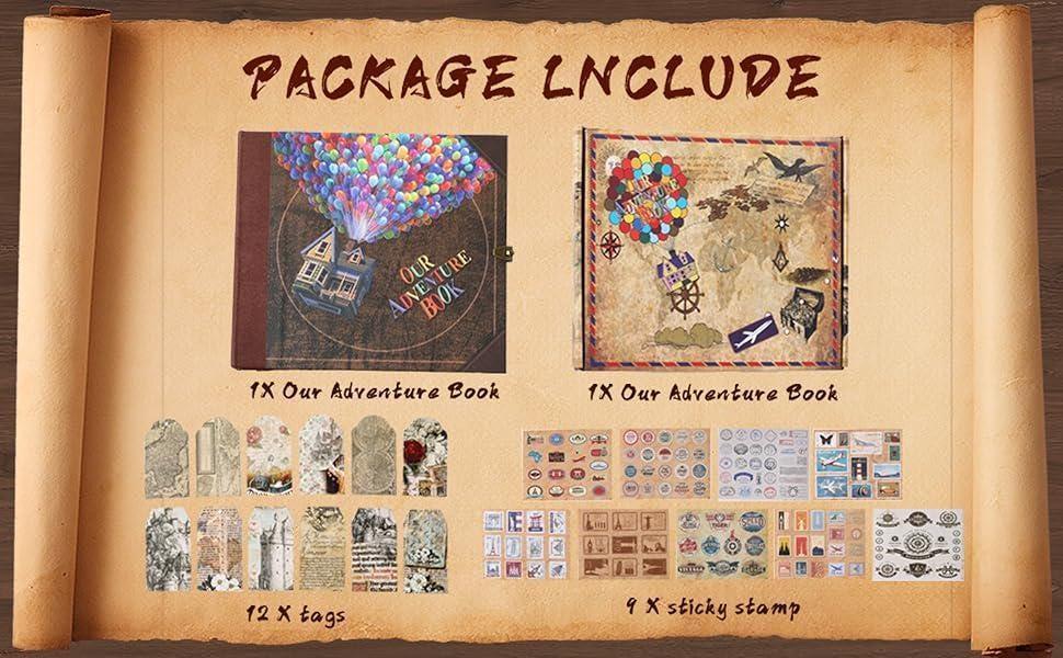 Our Adventure Book: Scrapbook Photo Album, Vintage Travel Theme, Keepsake Diary, Image Memory Journal