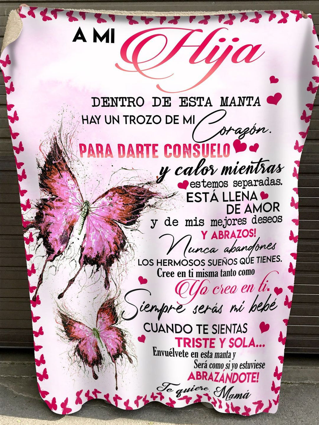 MANTA PARA HIJA – REGALO DE COMODIDAD Y CALOR DE MAMÁ Manta acolchada de forro polar Sherpa (SKUB12-34)