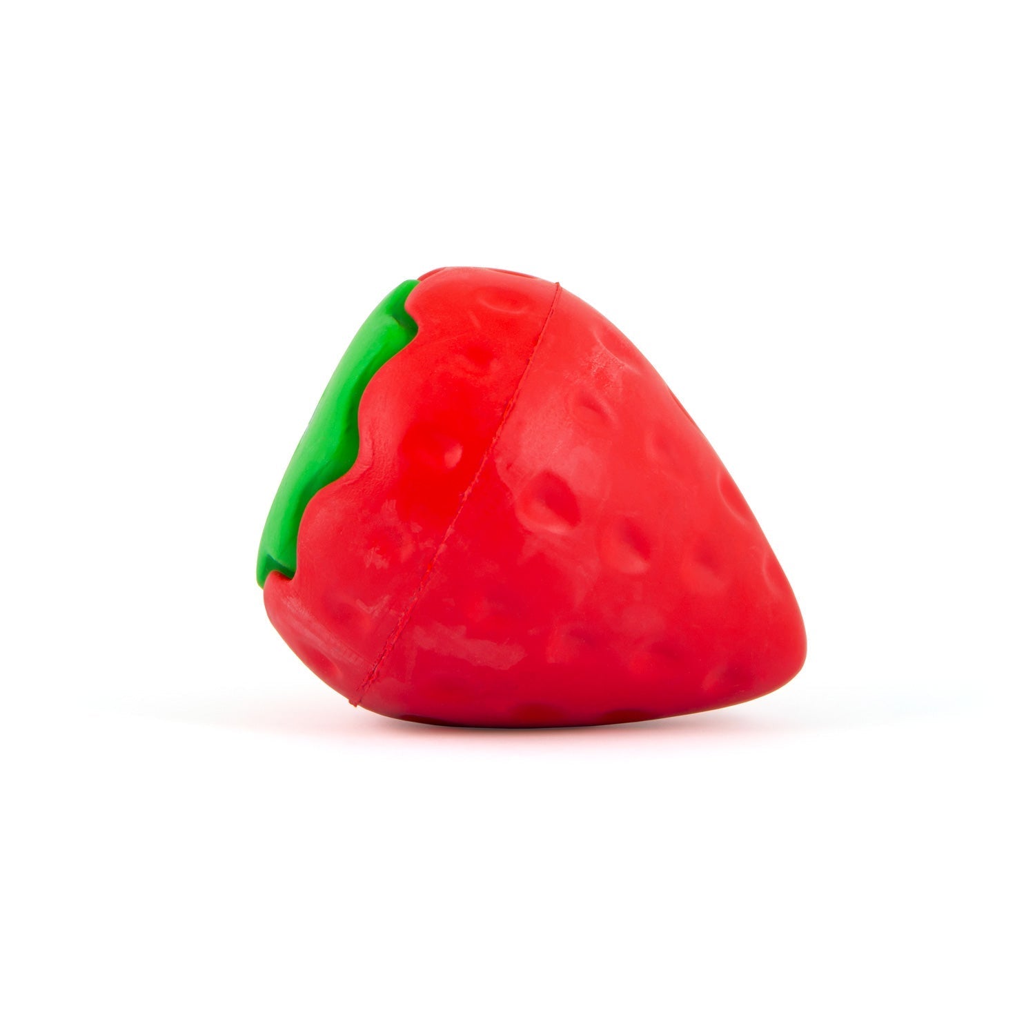 Jeffers Squeaky Strawberry Natural Rubber Dog Dental Chew Toy with Squeaker & Vanilla Scent for Medium Chewers