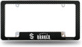 Seattle Kraken Metal License Plate Frame Chrome Tag Cover Carbon Fiber Design 6x12 Inch