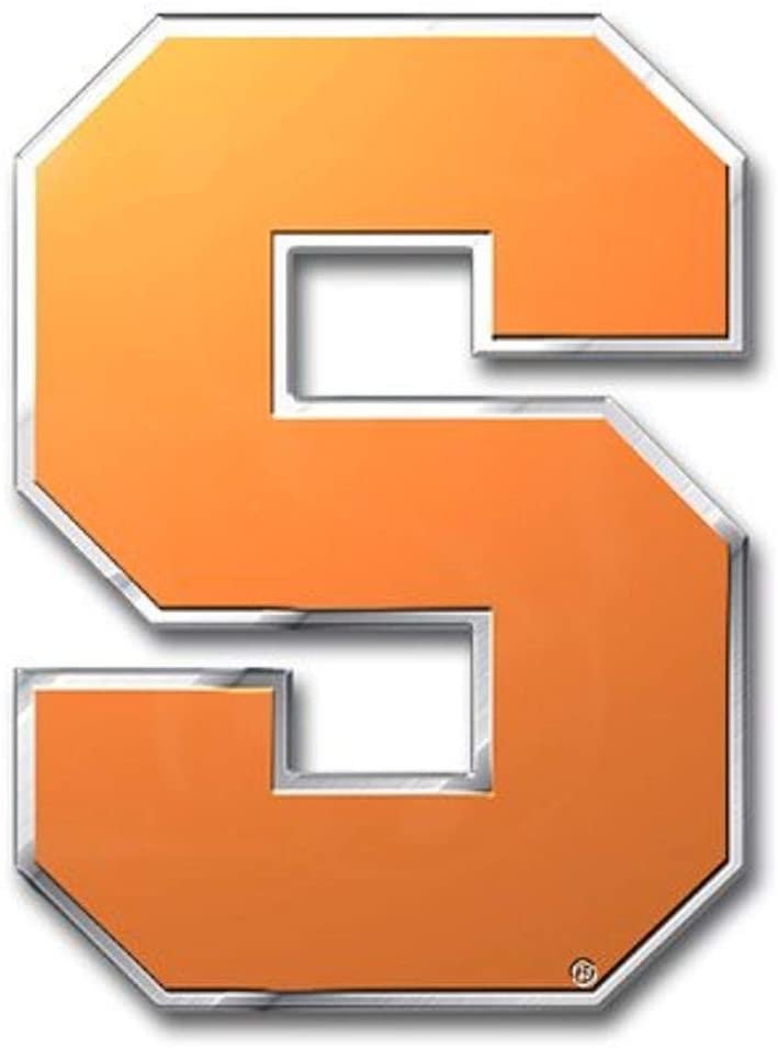 Syracuse University Orange Auto Emblem, Aluminum Metal, Embossed Team Color, Raised Decal Sticker, Full Adhesive Backing