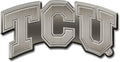 Texas Christian University Horned Frogs TCU Solid Metal Auto Emblem Antique Nickel for Car/Truck/SUV