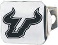 USF South Florida Bulls Hitch Cover Solid Metal with Raised Chrome Metal Emblem 2" Square Type III University of