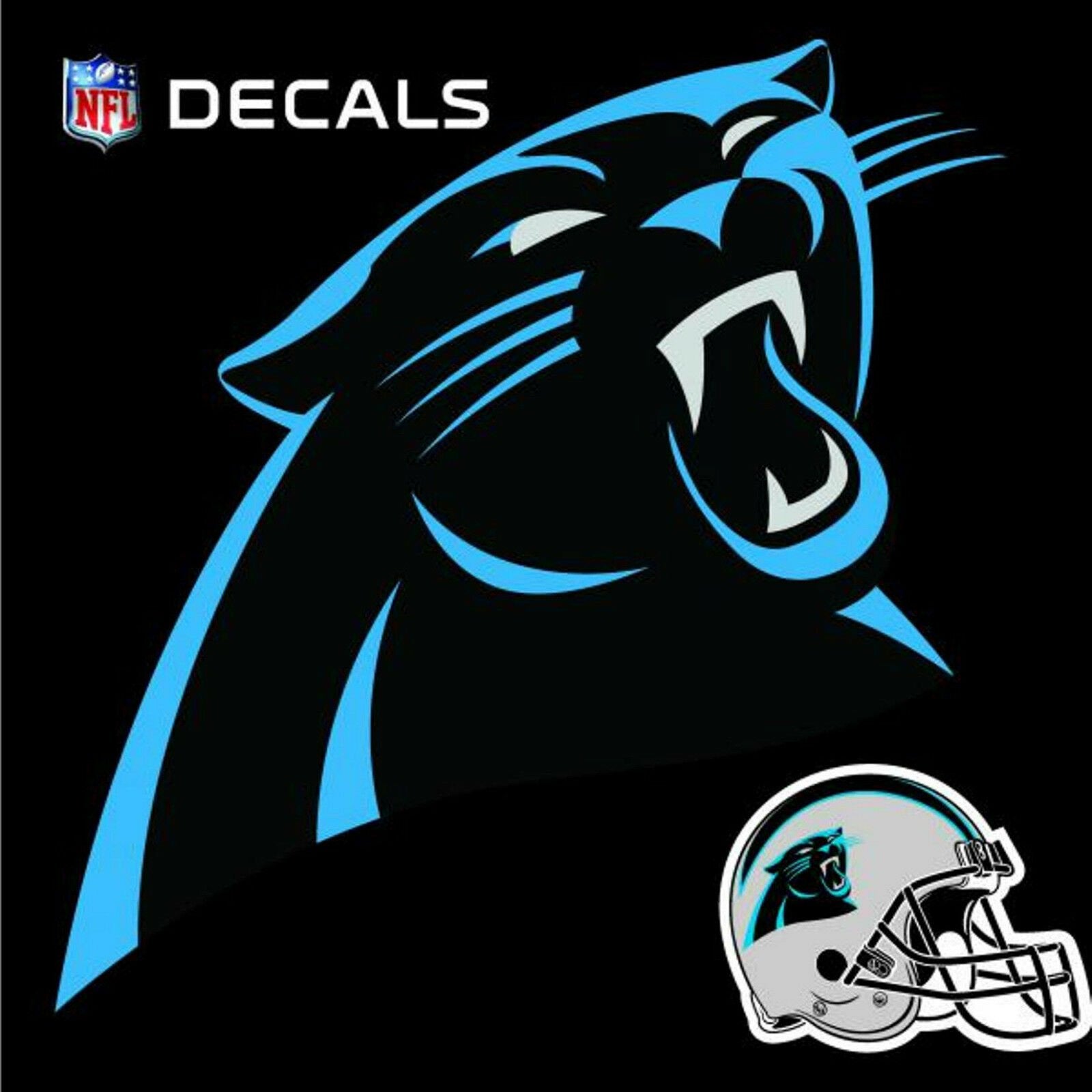 Carolina Panthers 8 Inch Logo Decal Sticker with Bonus Decal Flat Vinyl Auto Home