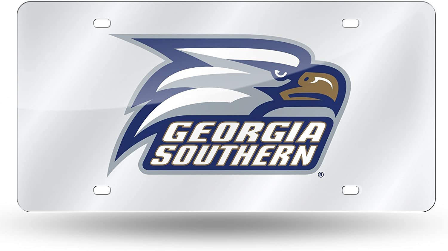 Georgia Southern University Eagles Premium Laser Cut Tag License Plate, Mirrored Acrylic Inlaid, 12x6 Inch