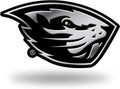 Oregon State University Beavers Auto Emblem, Silver Chrome Color, Raised Molded Plastic, Adhesive Tape Backing