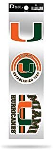 Miami Hurricanes 3 Piece Retro Spirit Decals Premium Throwback Stickers