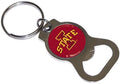 Iowa State State University Cyclones Premium Solid Metal Bottle Opener Keychain, Silver Key Ring, Team Logo