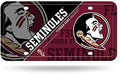 Florida State University Seminoles Metal Auto Tag License Plate, Split Design, 6x12 Inch