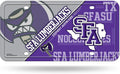 Stephen F Austin University Lumberjacks Metal Auto Tag License Plate, Split Design, 6x12 Inch