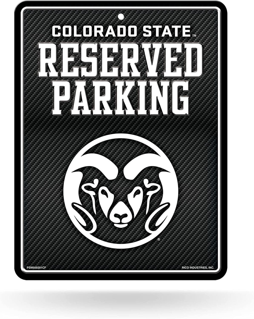 Colorado State University Rams Metal Parking Novelty Wall Sign 8.5 x 11 Inch Carbon Fiber Design