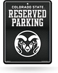 Colorado State University Rams Metal Parking Novelty Wall Sign 8.5 x 11 Inch Carbon Fiber Design