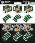 Ohio University Bobcats 12-Piece Mini Decal Sticker Set, 5x6 Inch Sheet, Gift for football fans for any hard surfaces around home, automotive, personal items