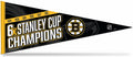 Boston Bruins 6-Time Stanley Cup Champions Soft Felt Pennant, 12x30 Inch, Easy To Hang