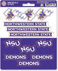 Northwestern State University Demons 12-Piece Mini Decal Sticker Set, 5x6 Inch Sheet, Gift for football fans for any hard surfaces around home, automotive, personal items