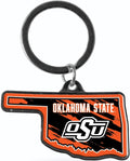 Oklahoma State University Cowboys Metal Keychain State Shape