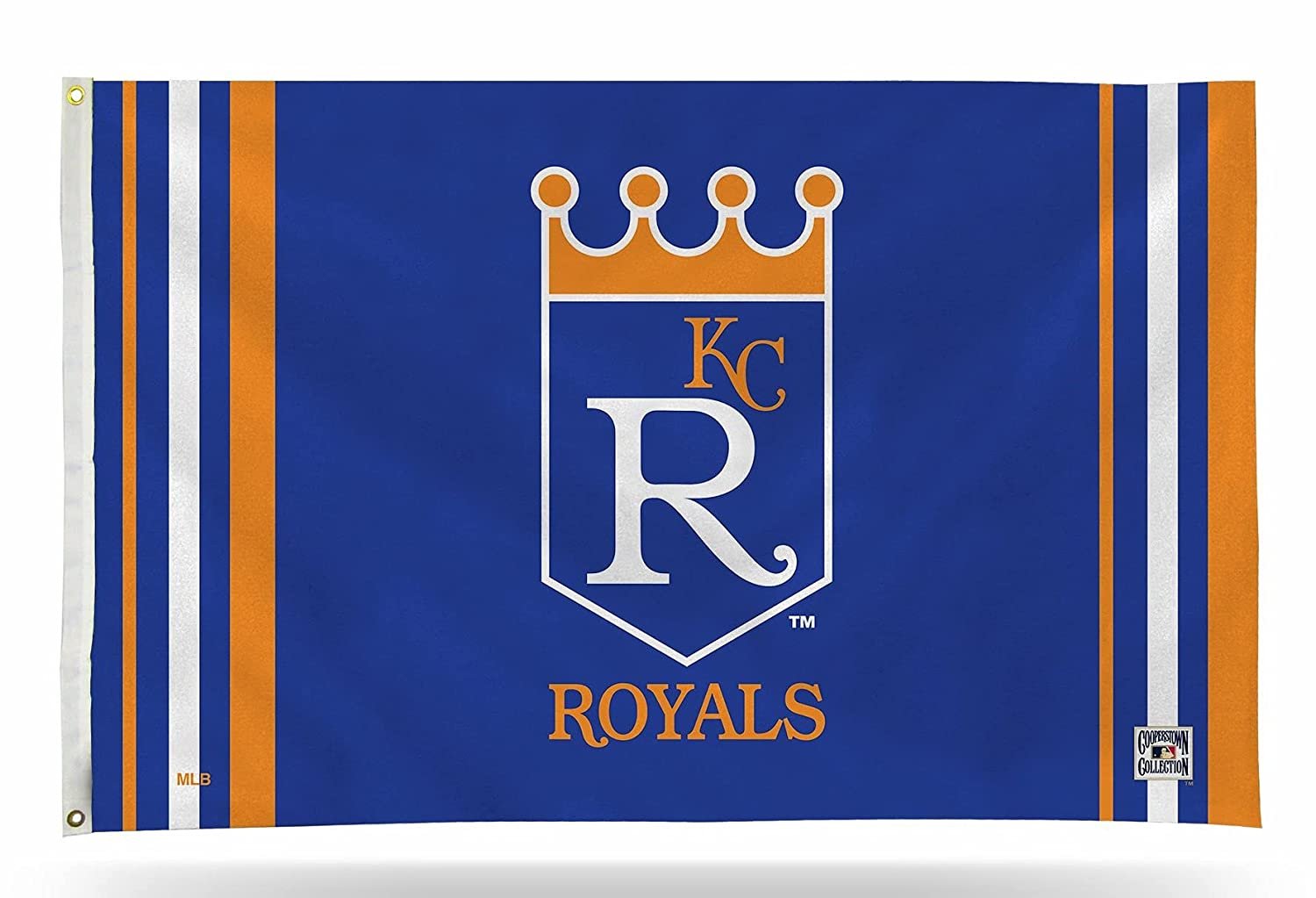 Kansas City Royals Premium 3x5 Feet Flag Banner, Retro Logo, Metal Grommets, Outdoor Indoor, Single Sided