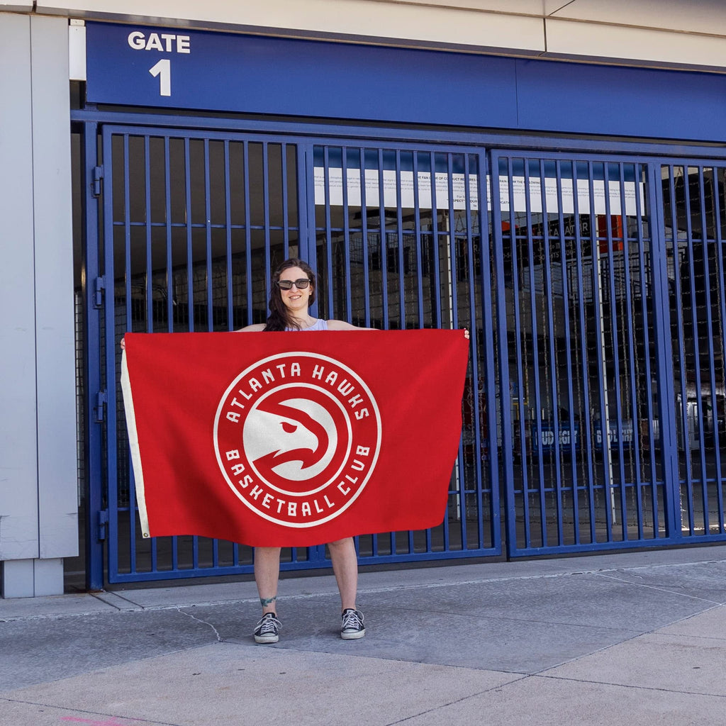 Atlanta Hawks Premium 3x5 Feet Flag Banner, Logo Design, Metal Grommets, Outdoor Use, Single Sided