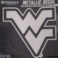 West Virginia University Mountaineers 12 Inch Decal Sticker, Metallic Chrome Shimmer Design