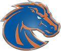 Boise State University Broncos Auto Emblem, Aluminum Metal, Embossed Team Color, Raised Decal Sticker, Full Adhesive Backing