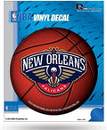 New Orleans Pelicans 4 Inch Round Decal Sticker, Flat Vinyl, Full Adhesive Backing, Officially Licensed