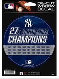 New York Yankees 5 Inch Decal Sticker 27X Time Champions Flat Vinyl Full Adhesive Backing