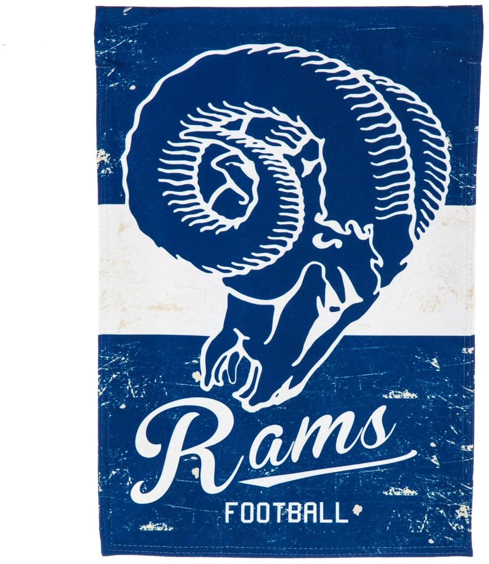 Los Angeles Rams Premium House Flag Banner, Double Sided, Retro Vintage Style, Linen, 28x44 Inch