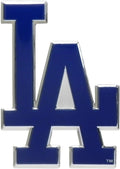 Los Angeles Dodgers Auto Emblem, Aluminum Metal, Embossed Team Color, Raised Decal Sticker, Full Adhesive Backing