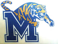 University of Memphis Tigers 8 Inch Preforated Window Film Decal Sticker, One-Way Vision, Adhesive Backing