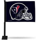 Houston Texans Premium Double Sided Car Flag Banner, Includes Black Plastic Display Pole