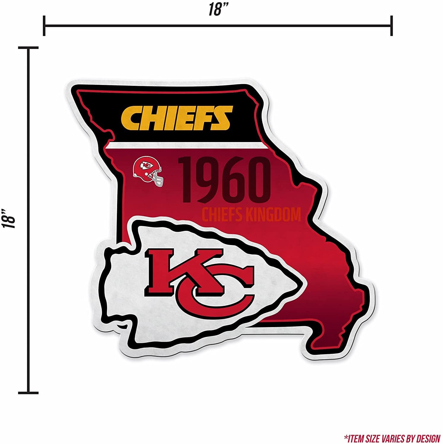 Kansas City Chiefs Pennant State Shape 18 Inch Soft Felt