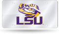 Louisiana State University Tigers Lsu Premium Laser Cut Tag License Plate, Mirrored Acrylic Inlaid, 12x6 Inch