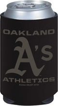 Oakland Athletics A's 2-Pack Tonal Black Design 12oz CAN Neoprene Beverage Insulator Holder Cooler Baseball