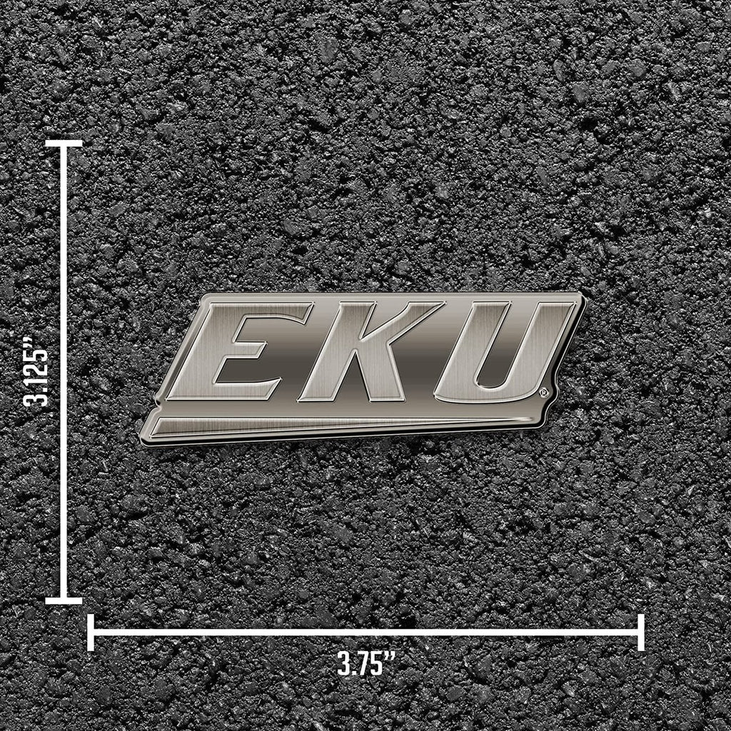 Eastern Kentucky University Colonels Solid Metal Auto Emblem Antique Nickel for Car/Truck/SUV