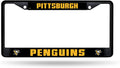 Pittsburgh Penguins Metal License Plate Frame Black Tag Cover 12x6 Inch