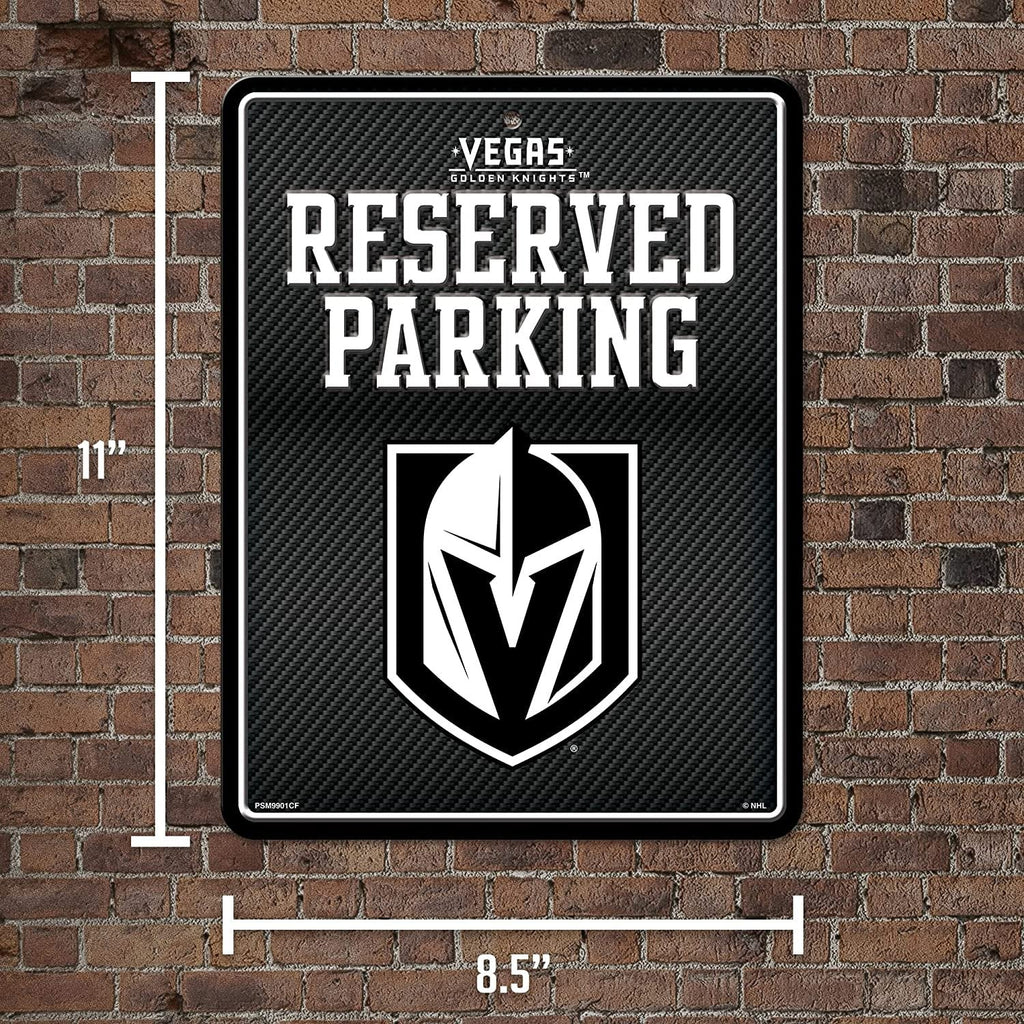 Vegas Golden Knights Metal Parking Sign, Carbon Fiber Design 8.5x11 Inch
