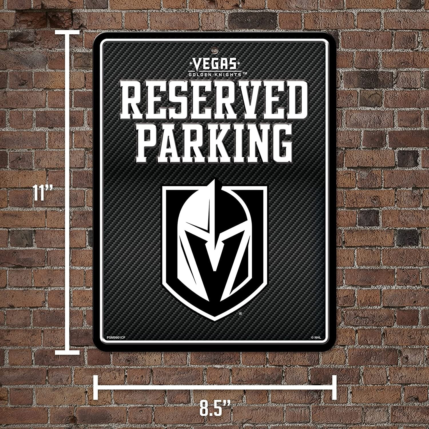 Vegas Golden Knights Metal Parking Sign, Carbon Fiber Design 8.5x11 Inch