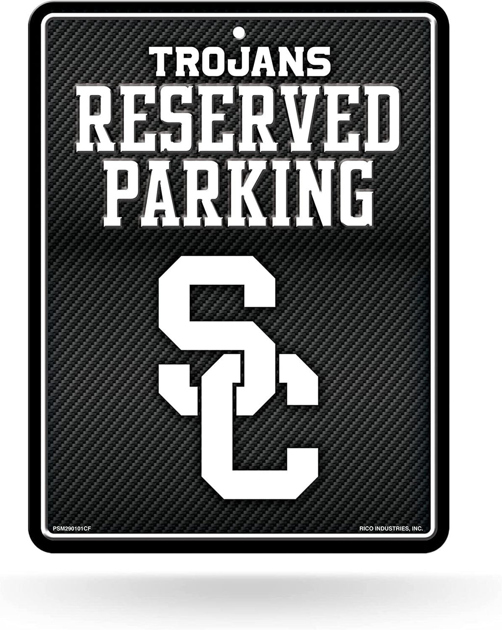 University of Southern California Trojans USC Metal Parking Novelty Wall Sign 8.5 x 11 Inch Carbon Fiber Design