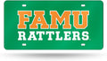 Florida A&M University Rattlers Premium Laser Cut Tag License Plate, Green, Mirrored Acrylic Inlaid, 12x6 Inch