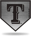 Texas Rangers Auto Emblem Decal Premium Solid Metal Antique Nickel Design Raised Baseball
