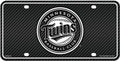 Minnesota Twins Metal Auto Tag License Plate, Carbon Fiber Design, 6x12 Inch