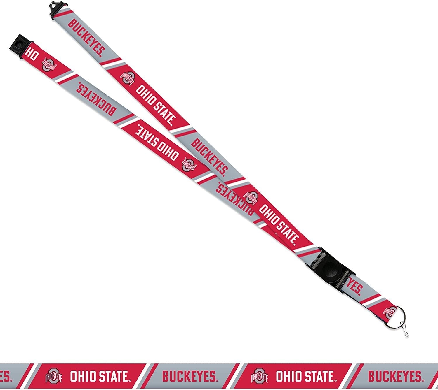 Ohio State University Buckeyes Lanyard Keychain Double Sided Breakaway Safety Design Adult 18 Inch