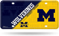 University of Michigan Wolverines Metal Auto Tag License Plate, Split Design, 6x12 Inch