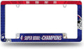 New York Giants Metal License Plate Frame Tag Cover 4 Time Champions Design 12x6 Inch