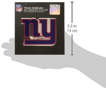 New York Giants Embossed Color Auto Emblem Aluminum Metal Raised Decal Sticker Full Adhesive Backing