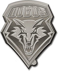 University of New Mexico Lobos Solid Metal Auto Emblem Antique Nickel for Car/Truck/SUV