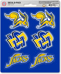 South Dakota State University Jackrabbits 6-Piece Decal Sticker Set, 5x6 Inch Sheet, Gift for football fans for any hard surfaces around home, automotive, personal items